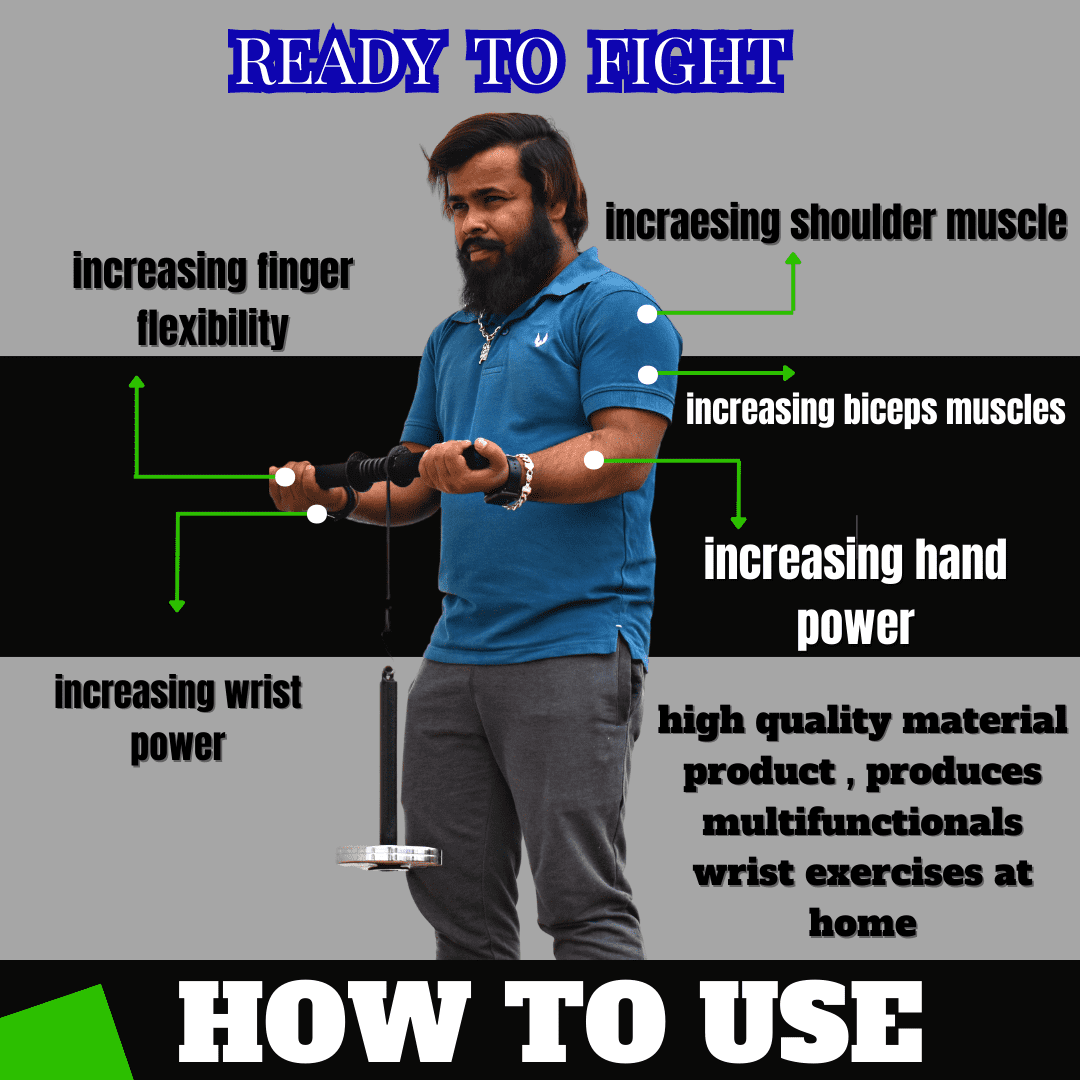 Wrist and Forearm Roller – Fitness Grip Strength Training Tool - Image 3